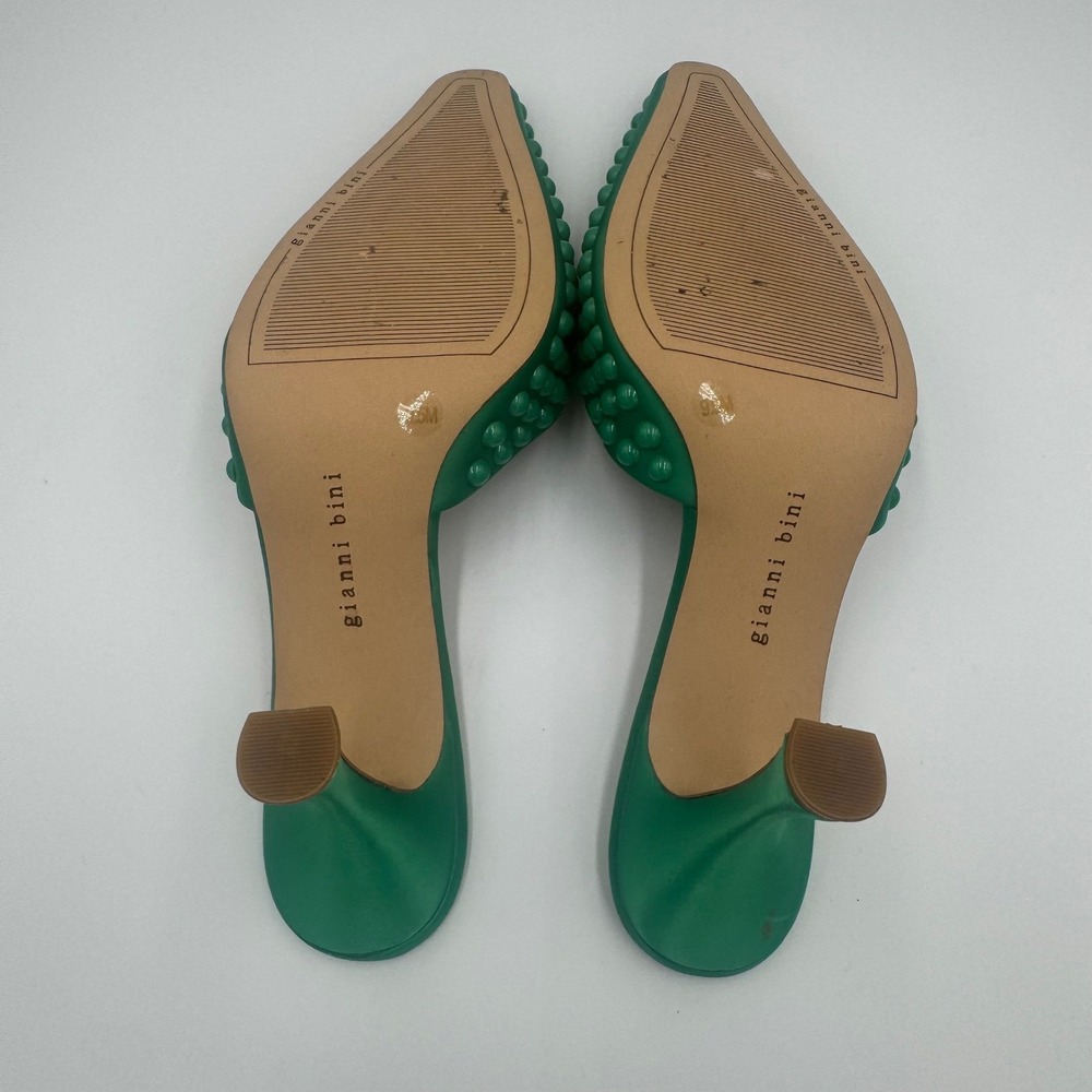 Gianni Bini Green Studded Pointed Toe Mule Heels 9.5M NO BOX - Picture 7 of 8